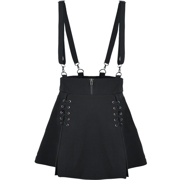 

harajuku fashion black mini women gothic lolita cute bandage short a line girls vintage punk cosplay suspender skirt