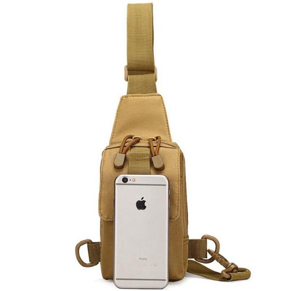 

outdoor chest hanging mobile phone bag small portable shoulder sling pocket for hiking hunting camping bags