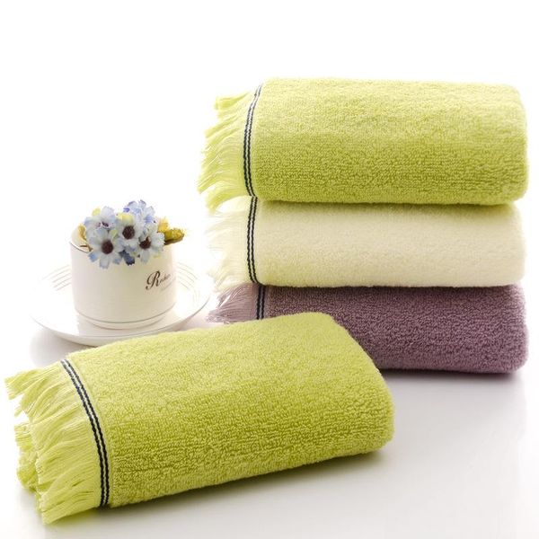 

unique gift blue light yellow purple lime green soft face towel with tassels