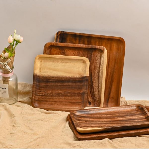 

dishes & plates activity creative acacia wooden plate japanese style fruit cake dish dinner tableware tray