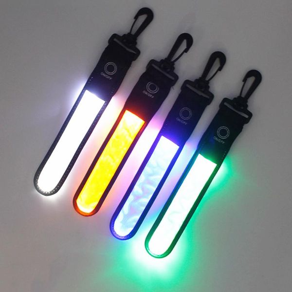 

bicycle light reflective belt strap night outdoor accessories lighting pendant decor sports safety bag elbow & knee pads, Black;gray