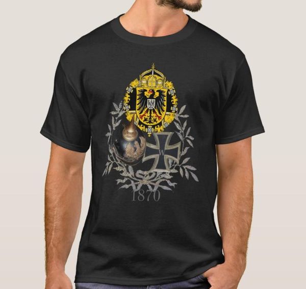 

men's t-shirts 1870 franco-prussian war vintage battle flag pickelhaube iron cross t-shirt. summer cotton short sleeve o-neck mens t sh, White;black