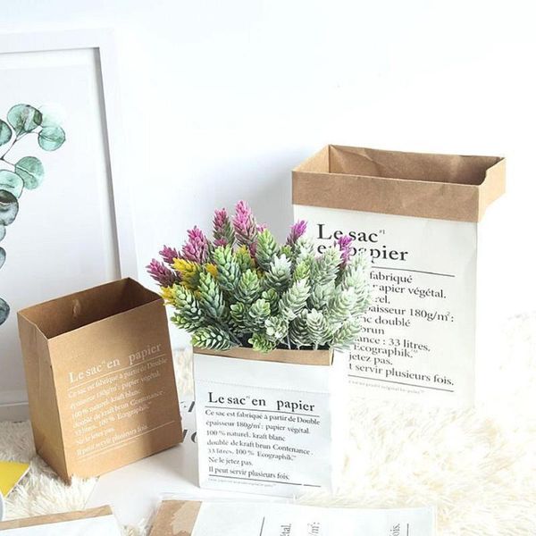 

gift wrap nordic style vase mini storage kraft paper bag home flower arrangement wedding floral main sundries dried