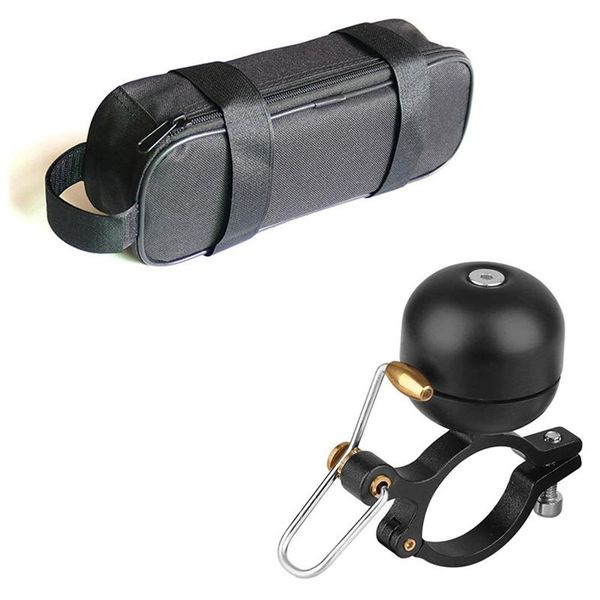 

tools electric bicycle triple-cornered battery bag with bike bell, classic retro bell