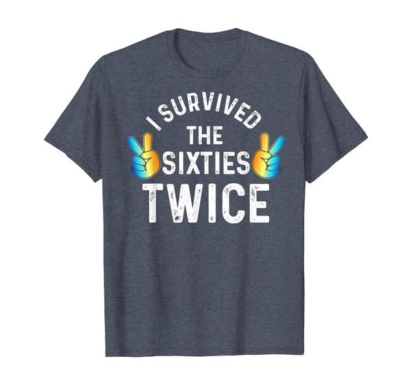 

i survived the sixties twice t-shirt, White;black