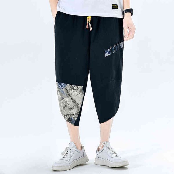 

pant high street male cross men joggers patchwork loose print hiphop jogger trousers harem pants, Black