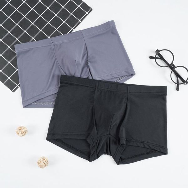 

underpants mens underwear boxers men boxershort panties man boxeur homme 2021 male comfortable breathable ice silk boxer, Black;white