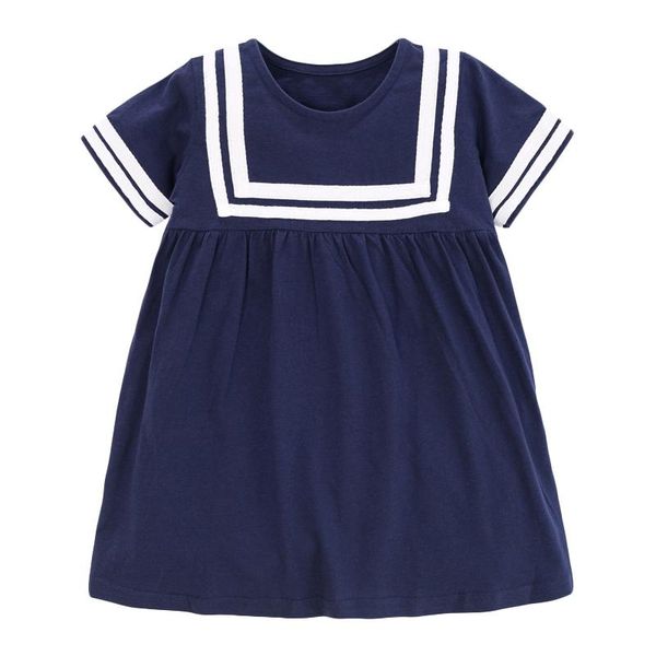 

girl's dresses little maven spring autumn children blue navy college o-neck girls 2-7yrs short rushed cotton knitted cutecasual, Red;yellow