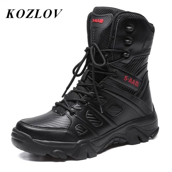 

boots military ankle combatboots men casual shoes lightweight army hunting tactical boot male winter combat militares, Black