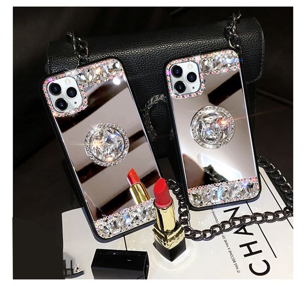 

shockproof luxury diamond mirror phone cases for iphone 7 8 plus x 12 pro max 11 13 cover