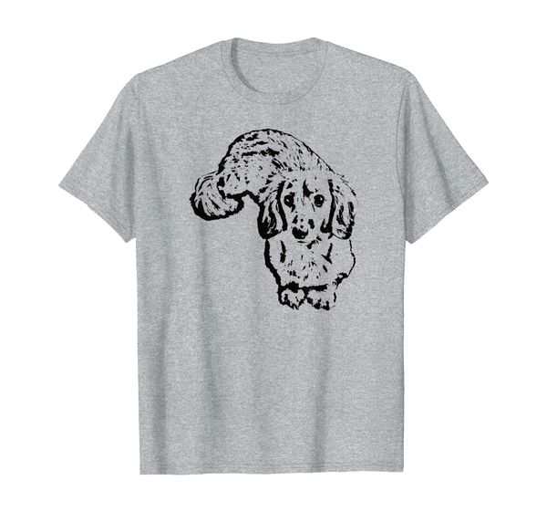 

long hair dachshund gifts for women men wiener dog lovers t-shirt, White;black