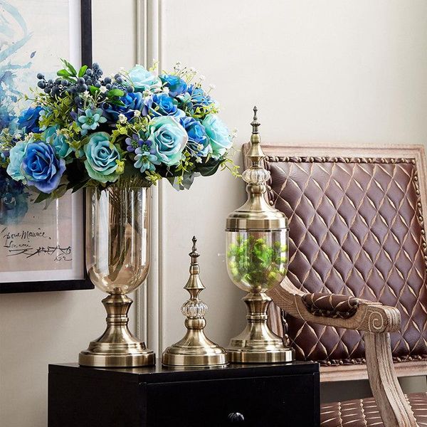 

vases transparent crystal glass vase simulation flower arranging furnishing articles table tv ark home decoration