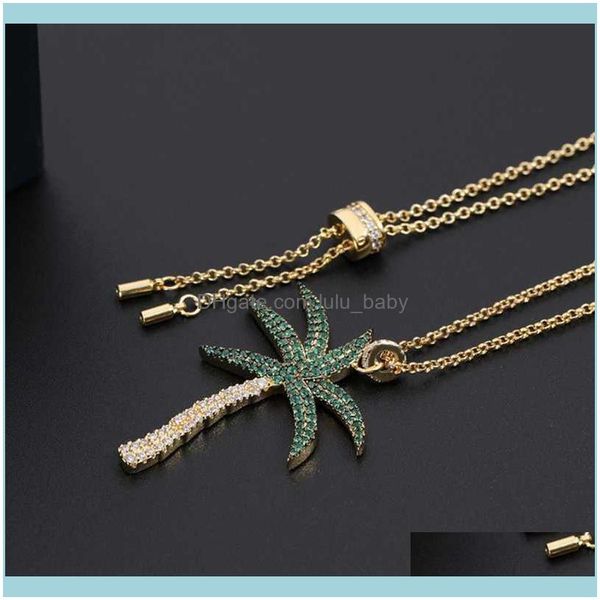 

pendant & jewelrypendant necklaces fashion cubic zircon coconut tree pendants necklace chain for women luxury jewelry drop delivery 2021 ht7, Silver