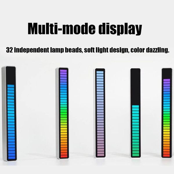 

interior&external lights car sound control light rgb voice-activated music rhythm ambient with 32 led 18 colors home decoration lamp
