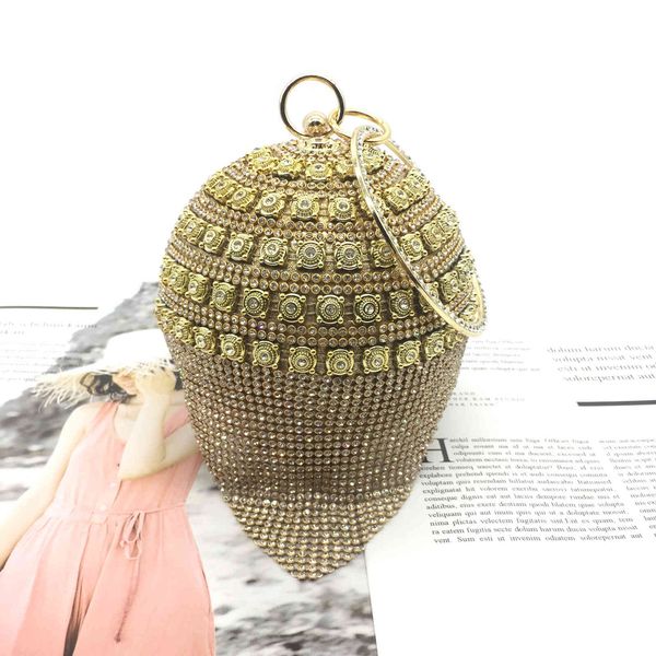 

evening bag clutch round ball with diamond dinner package metal handmade