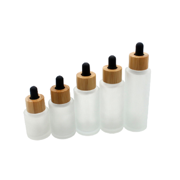

storage bottles & jars 20ml 30ml 50ml 60ml 80ml white frost glass rubber dropper vials bamboo wood lid cosmetic essential oil packaging bott