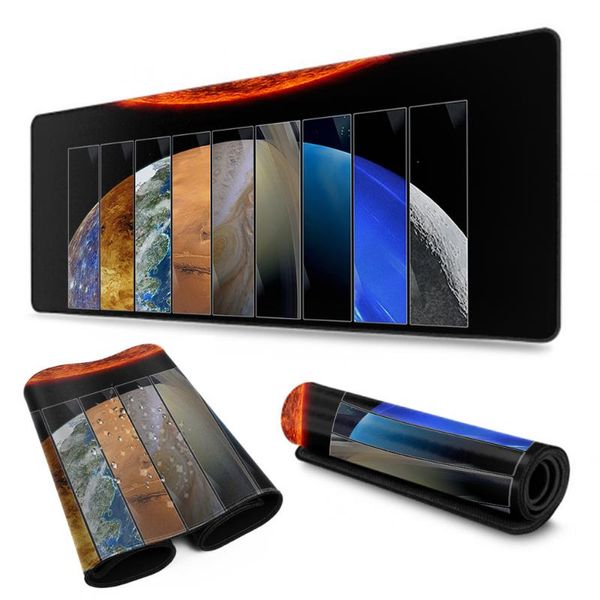 

mouse pads & wrist rests solar system planets universe space computer pad xxl large 900x400 mm gaming non-slip rubber for pc laptop