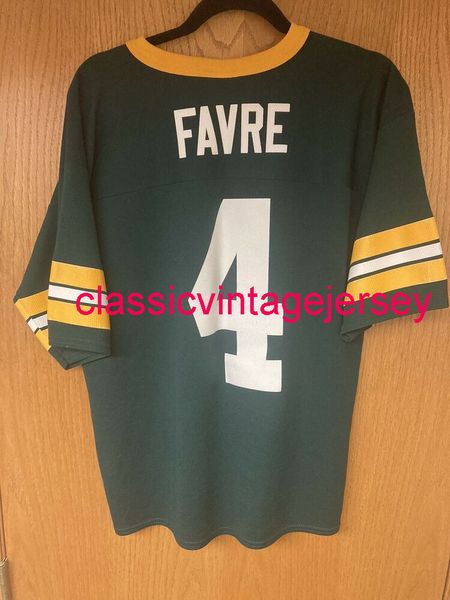 100 % genähtes VINTAGE-Trikot Nr. 4 Brett Favre Custom beliebiger Name Nummer XS-5XL 6XL Jersey Männer Frauen Jugend