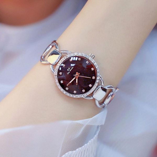 

wristwatches star watch fashion women watches ladies wristwatch starry sky female clock bracelet diamond quartz montre femme, Slivery;brown