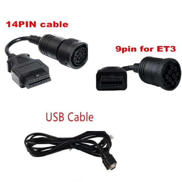 

cable and 9pin for cat 3 adapter iii -3 wifi wireless truck diagnostic tool tools