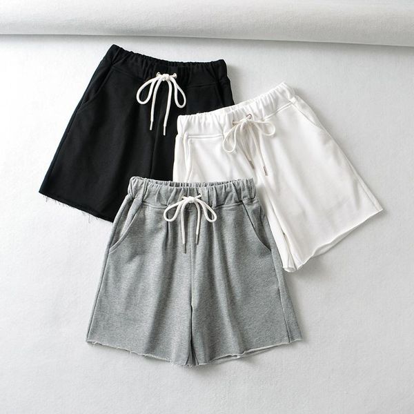 

women's shorts bradely michelle 2021 summer arrival women solid color causal loose fashion for ladies club daily life, White;black