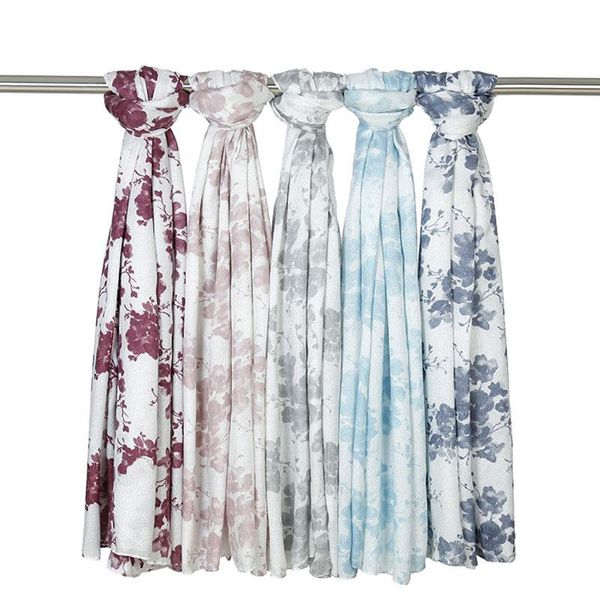 

ethnic clothing autumn winter tie dye printing jersey scarf hijab muslim women cotton silk scarves large shawl turban head wrap headscarf 18, Red
