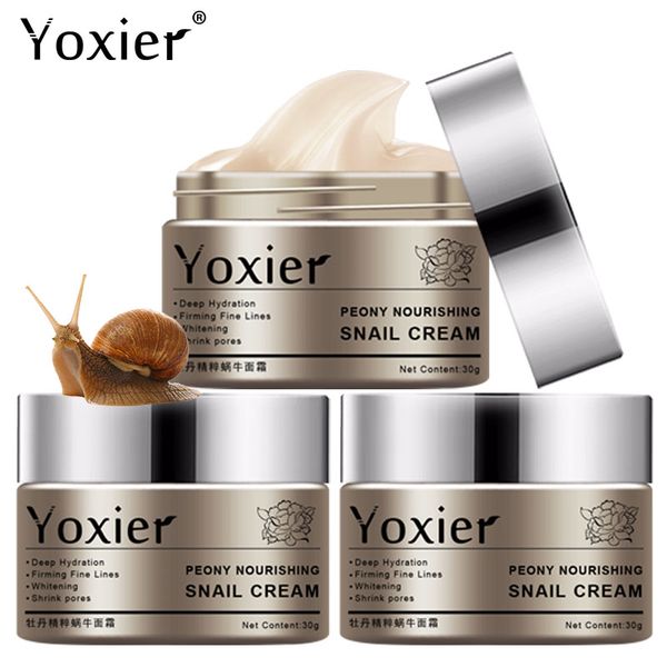

yoxier peony nourishing snail cream anti-aging face wrinkle whitening moisturizing oil control skin care 3pcs/lot