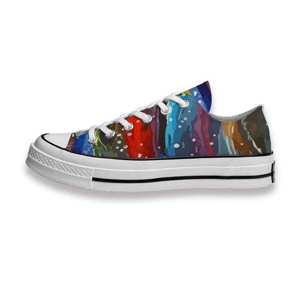 

custom printed shoes hand painted rainbow cloud stars sneakers low mens womens skateboard sport footwear diy trainers canvas casual 17qc