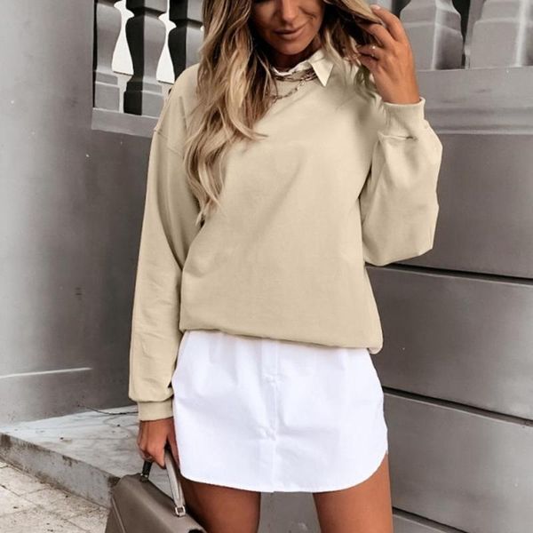 

women's hoodies & sweatshirts women daily o neck sweatshirt long sleeve casual loose hooded shirt autumn winter pullovers streetwear h, Black