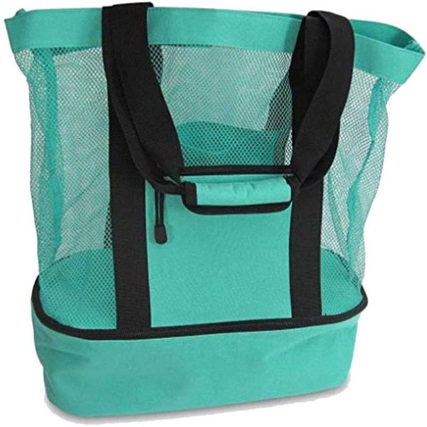 

storage bags 1pcs high capacity women mesh transparent bag double-layer heat preservation large picnic beach