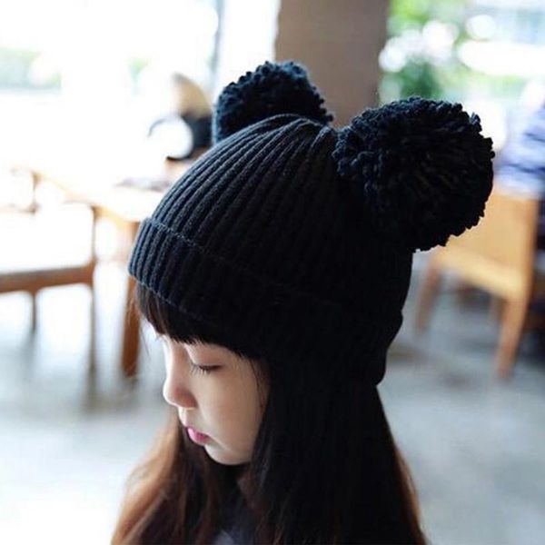 

caps & hats children hat winter toddler kids baby girl boys wool knit beanie girls warm cap, Yellow