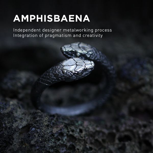 

jewelry double head snake ring for men and women, Silver