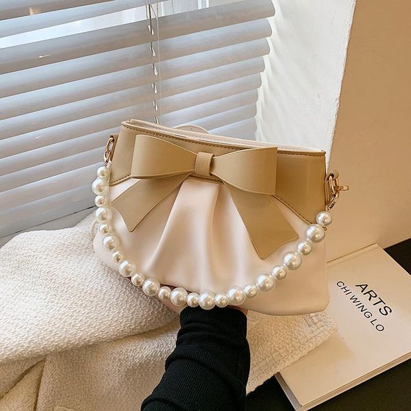 

evening bags 2021 pearl chain celebrity shoulder armpit fashion small square messenger bag for girl