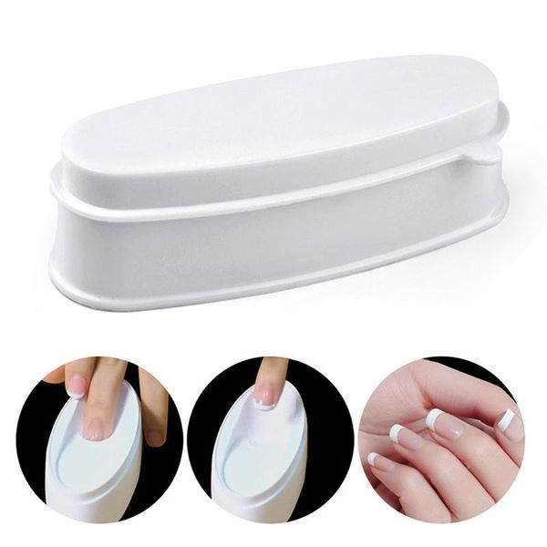 

abs durable easy french dip tray dipping powder container dual use for short extended nails molding white pink smile line false, Red;gold