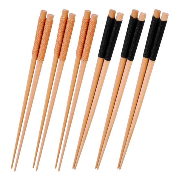 

chopsticks 6 pairs reusable japanese chinese korean wood chop sticks hair sticks, dishwasher safe