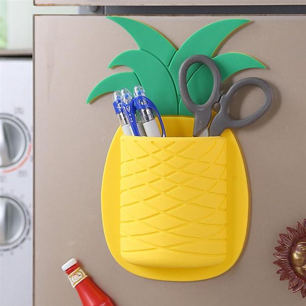 

storage bottles & jars 1pc bathroom punch-pineapple-shaped rack traceless box wall mounted shelf