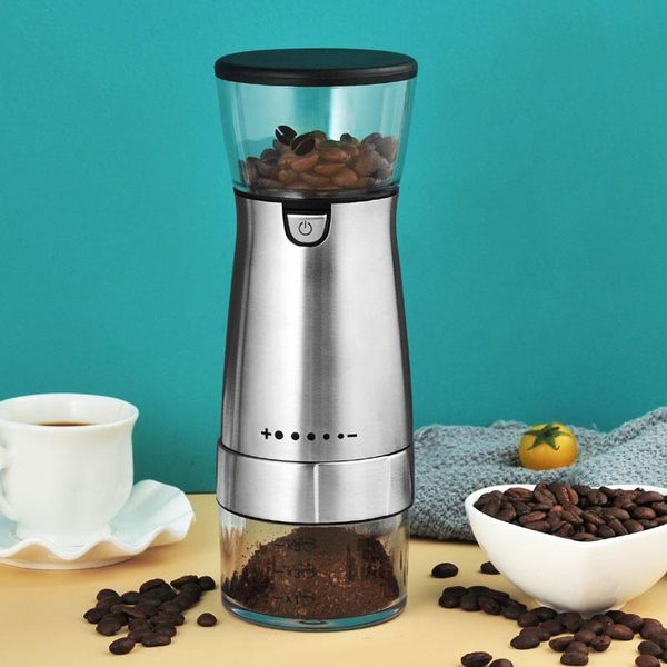 

electric coffee grinders grinder stainless steel adjustable coarseness usb charging mill nuts beans spices grains pepper grinding device