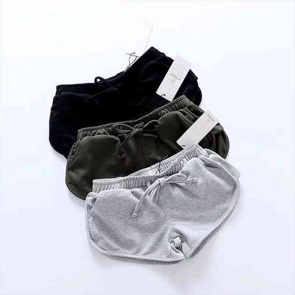 

woman high waist slim cotton knitting sporting shorts elastic waist female home casual short feminino summer fitness shorts, White;black