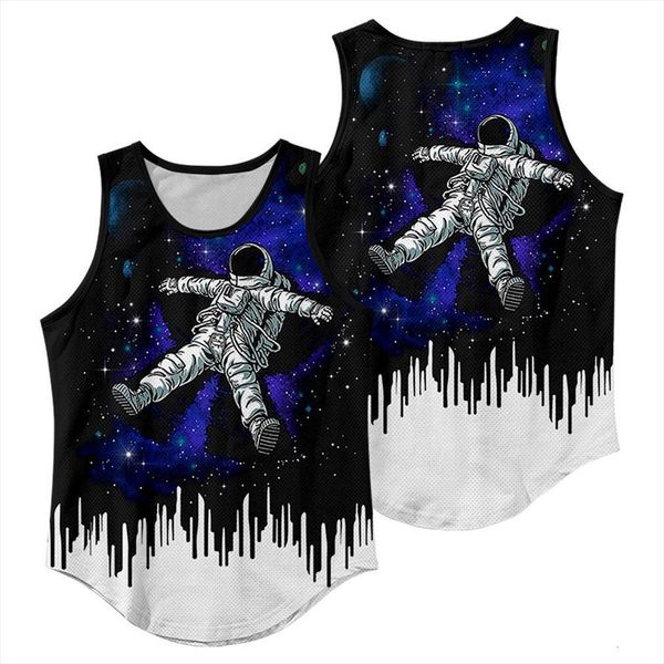 

fashion sleeveless astronaut print men shirts tank fitness shirt singlet bodybuilding workout gym vest, White;black