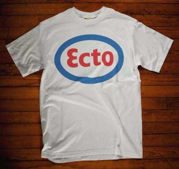 

ecto t-shirt esso logo ghost busters biker od tee movie film petrol head, White;black