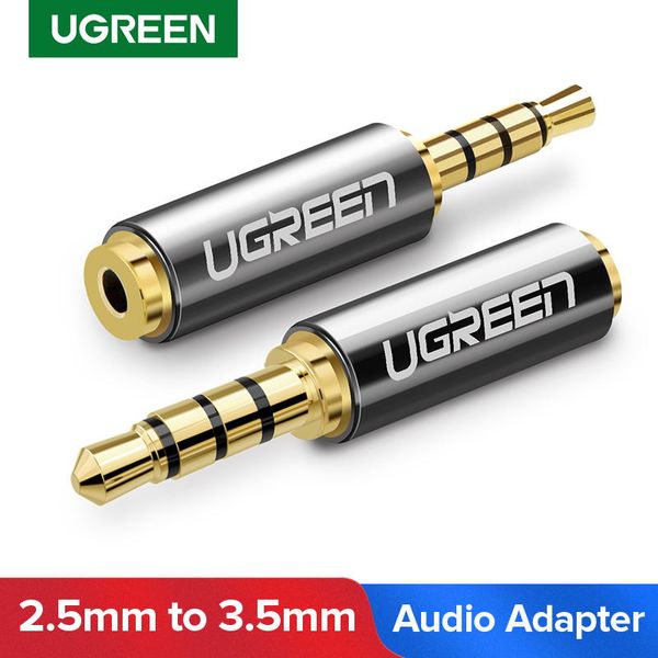 Jack 3,5 mm a 2,5 mm Adaptador de áudio 2.5mm masculino para 3.5mm Conector de plugue fêmea para cabo de alto-falante AUX Headphone Jack 3.5