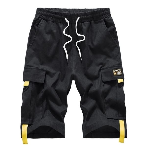 

shorts large size summer streetwear male bermuda cargo side pockets plus size 7xl 8xl 9xl knee length men's cotton shorts 210329, White;black