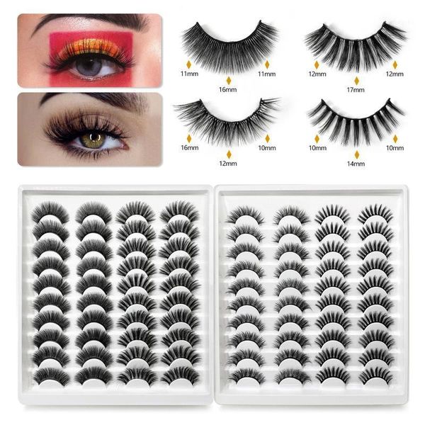 

40 pairs natural wispy long false eyelashes lashes extension messy handmade eye make up fake lash makeup kit faux cils1