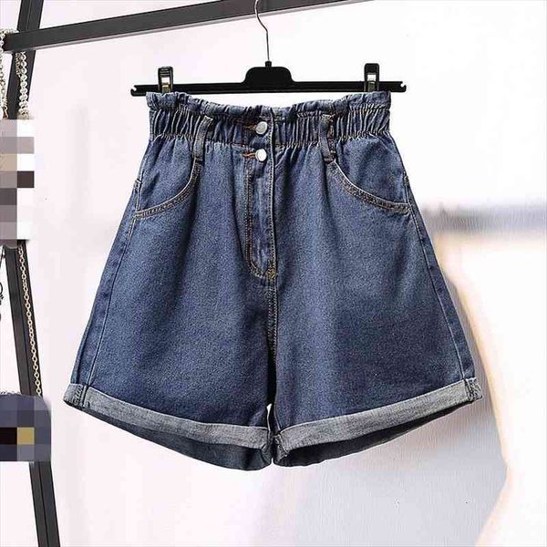 

b3929 summer wear fashion big womens shorts size loose slim high-waisted and wide-legged denim wholesale, White;black