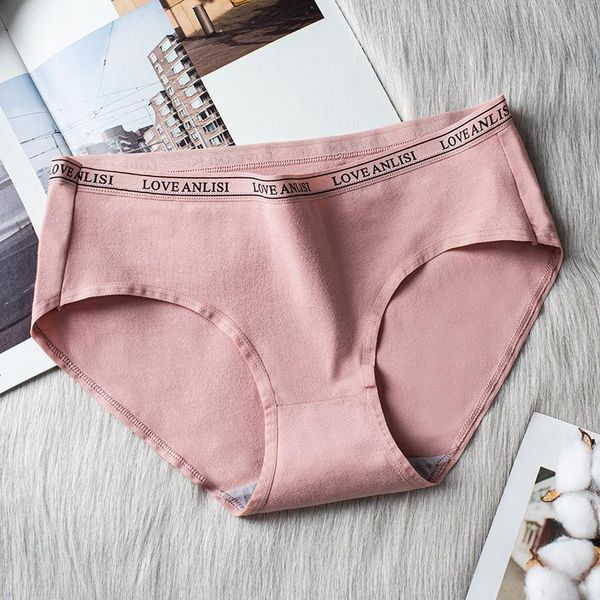 

women's panties 4pcs/5pcs cotton briefs lingerie soft letter underwear breathable seamless underpants low waist female intimates, Black;pink