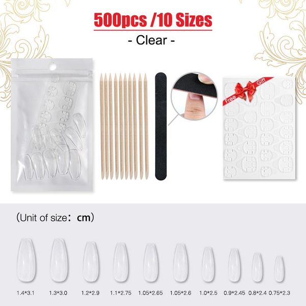 

false nails rosalind fake nail clear natural with colorful french glossy piece 500pcs manicure patch cannot be worn repeatedly, Red;gold