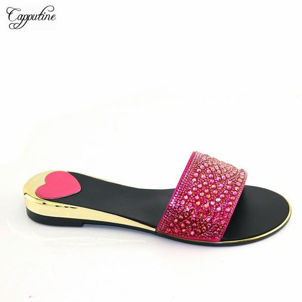 

dress shoes elegant fuchsia slippers african women's lower heel with rhinestones cr2119 height 2.5cm, Black