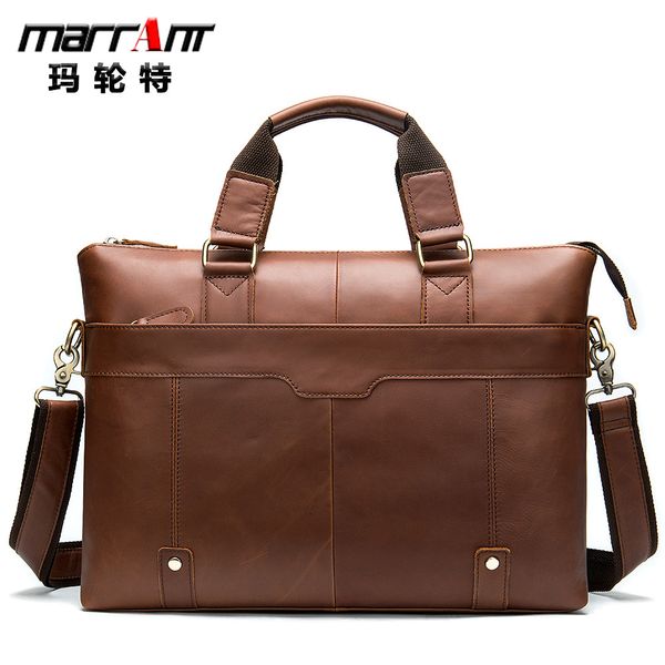 

briefcase men's busins casual men's one shoulder oblique bag head leather handbag