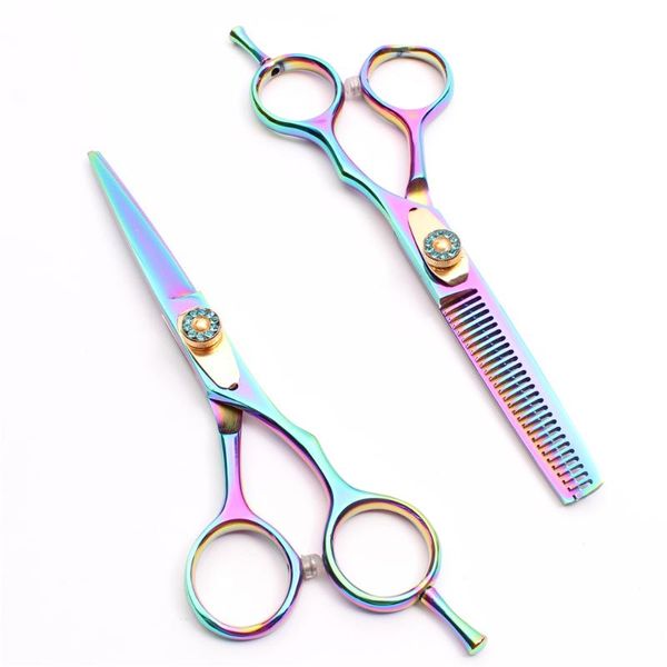 

hair scissors 6" 17.5cm colorful engraving logo clipper scissor thinning cutting shears professional hairdressing c1020