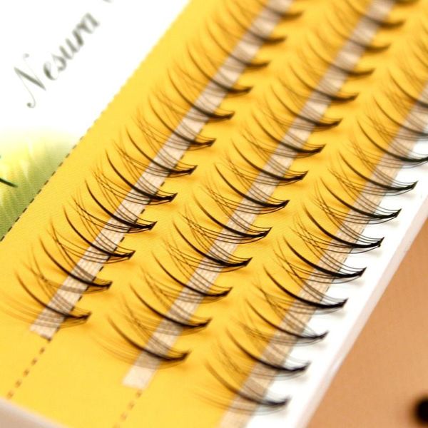 

false eyelashes 60 bundles/box diy self-grafting cluster eyelash extension individual natural long no technicuqe needed eye makeup